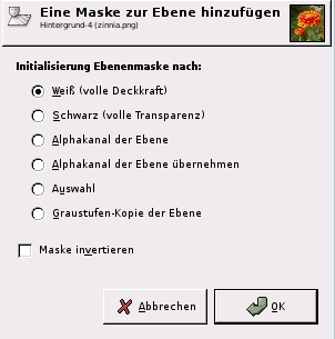 Das Dialogfenster Ebenenmaske hinzufügen